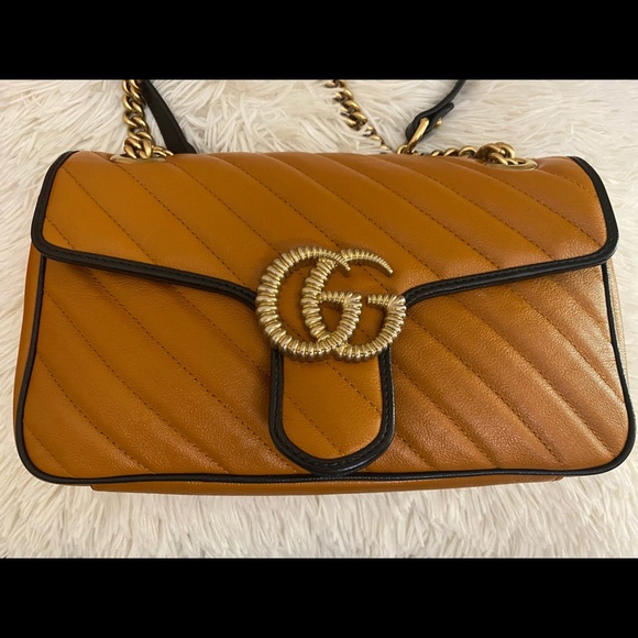 Gucci Handbags - Gucci Matelasse GG Marmont Shoulder Bag in Cognac